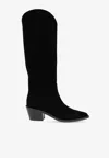 Gianvito Rossi Waylon 45 Suede Knee-high Boots In Black