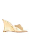 Gianvito Rossi Gold Nappa Silk Heeled Sandals In Mekong