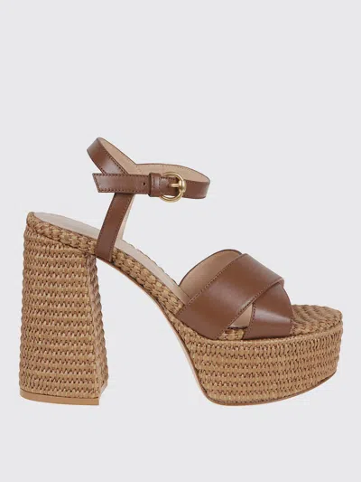 GIANVITO ROSSI HEELED SANDALS GIANVITO ROSSI WOMAN COLOR BROWN,H13183032