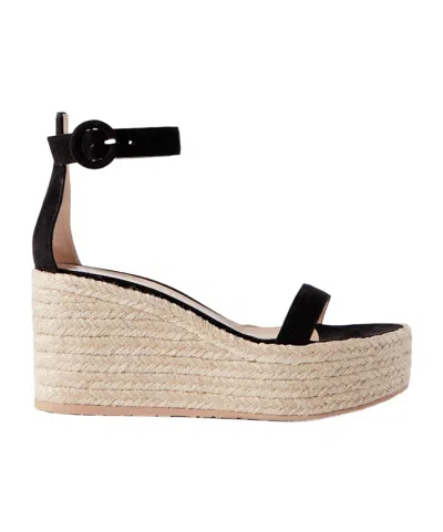 GIANVITO ROSSI WEDGE SUEDE SANDALS