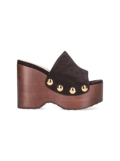Gianvito Rossi Wedges Ardèa In Brown