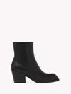 Gianvito Rossi Smooth Leather Ankle Boots With Pointed Toe In Black Leather