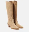 Gianvito Rossi Western 45 Suede Boots In Beige