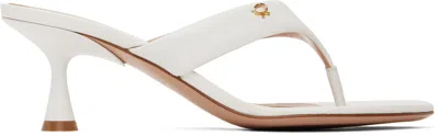 GIANVITO ROSSI WHITE ASCENT THONG 55 HEELED SANDALS