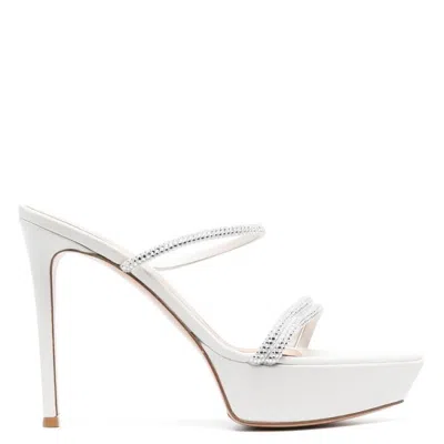Gianvito Rossi White Cannes 85 Platform Sandals