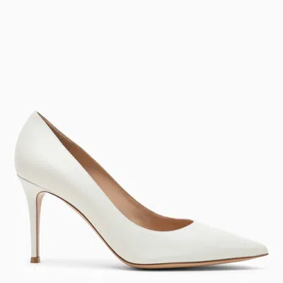 Gianvito Rossi White Leather Pointed Pumps For Women