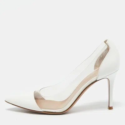 Gianvito Rossi White Patent Leather And Pvc Plexi Pumps In Multi