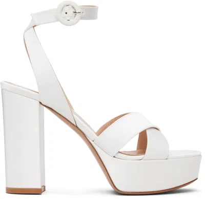 Gianvito Rossi White Sabrina Heeled Sandals