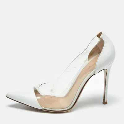 Gianvito Rossi White/transparent Leather And Pvc Plexi Pumps