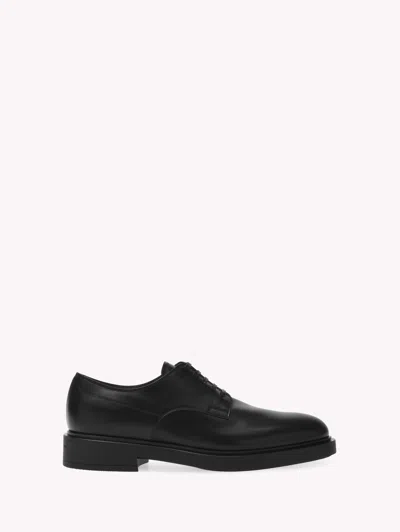 Gianvito Rossi Round Toe Derby Shoes In Black