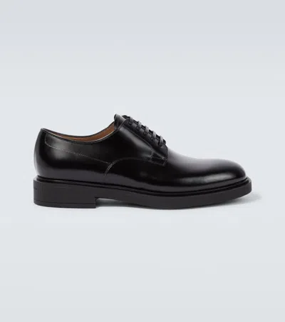 Gianvito Rossi William Leather Lace-up Derby Shoes In Black
