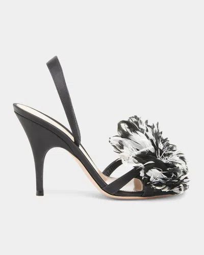 Gianvito Rossi Winter Garden 95mm Crepe Satin Slingback Sandals In Multi