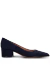 Gianvito Rossi Suede Block-heel Pumps In Blue