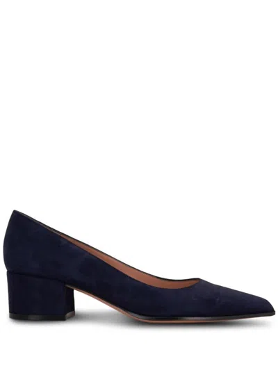 Gianvito Rossi Suede Block-heel Pumps In Blue