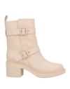 Gianvito Rossi Woman Ankle Boots Beige Size 10 Calfskin In Neutral