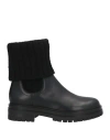 Gianvito Rossi Woman Ankle Boots Black Size 10 Textile Fibers, Leather