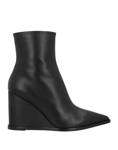 Gianvito Rossi Woman Ankle Boots Black Size 10.5 Calfskin