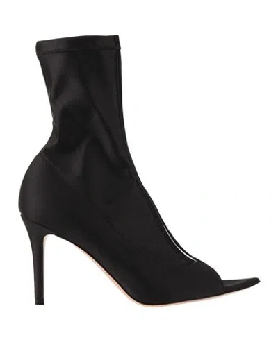 Gianvito Rossi Woman Ankle Boots Black Size 7 Textile Fibers, Plastic