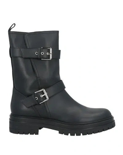 Gianvito Rossi Black Leather Biker Boots