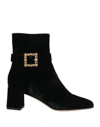 Gianvito Rossi Woman Ankle Boots Black Size 8 Textile Fibers