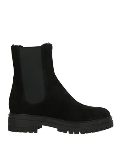 Gianvito Rossi Woman Ankle Boots Black Size 8.5 Shearling