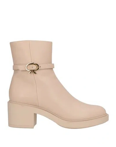 Gianvito Rossi Woman Ankle Boots Blush Size 10 Calfskin In Pink