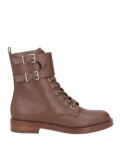 Gianvito Rossi Woman Ankle Boots Brown Size 5 Calfskin