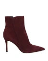 Gianvito Rossi Woman Ankle Boots Burgundy Size 10.5 Soft Leather In Red