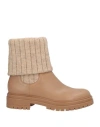 Gianvito Rossi Woman Ankle Boots Camel Size 6 Textile Fibers, Leather