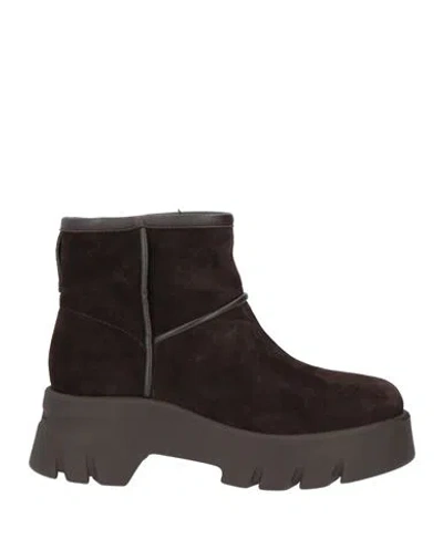 Gianvito Rossi Woman Ankle Boots Chocolate Brown Size 11 Leather
