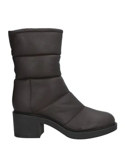 Gianvito Rossi Woman Ankle Boots Dark Brown Size 11 Leather