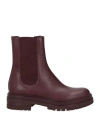 Gianvito Rossi Woman Ankle Boots Plum Size 7 Soft Leather, Textile Fibers In Purple