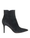 Gianvito Rossi Woman Ankle Boots Lead Size 8 Soft Leather In Black Suede