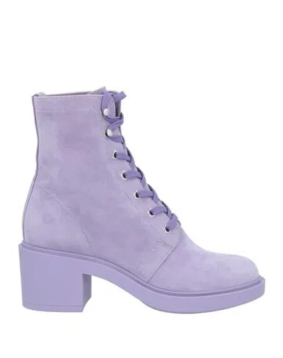 Gianvito Rossi Woman Ankle Boots Light Purple Size 11 Leather