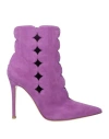 Gianvito Rossi Woman Ankle Boots Mauve Size 8 Leather In Purple