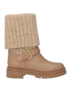 Gianvito Rossi Woman Ankle Boots Sand Size 6 Leather, Textile Fibers In Brown
