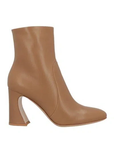 Gianvito Rossi Woman Ankle Boots Sand Size 8 Soft Leather In Brown