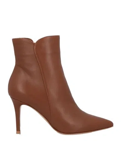 Gianvito Rossi Woman Ankle Boots Tan Size 4 Leather In Brown