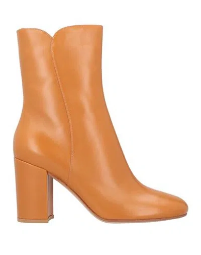 Gianvito Rossi Woman Ankle Boots Tan Size 6 Calfskin In Brown