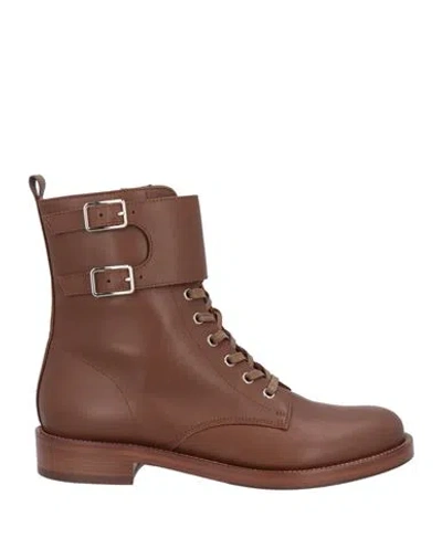 Gianvito Rossi Woman Ankle Boots Brown Size 10 Calfskin