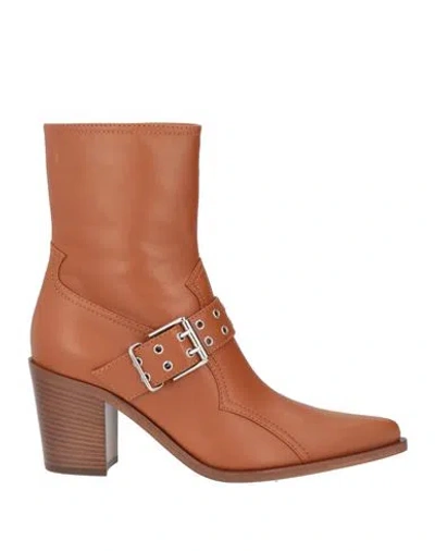 Gianvito Rossi Woman Ankle Boots Tan Size 7.5 Leather In Brown