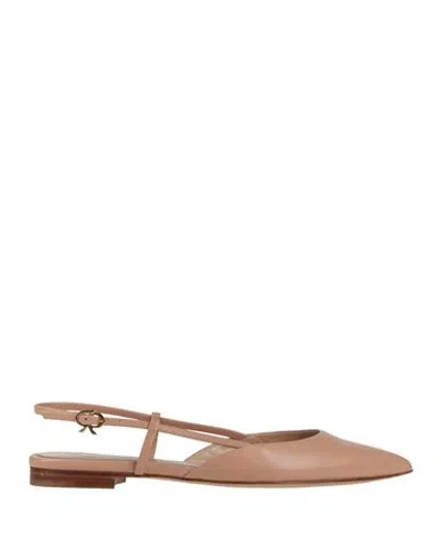 GIANVITO ROSSI GIANVITO ROSSI WOMAN BALLET FLATS BEIGE SIZE 6.5 SOFT LEATHER