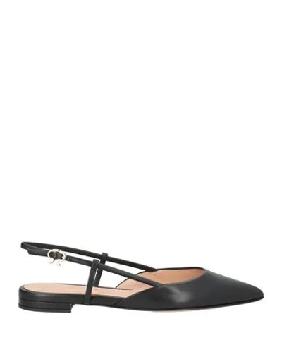 Gianvito Rossi Sleek And Chic: Black Slingback Ballet Flats For Women