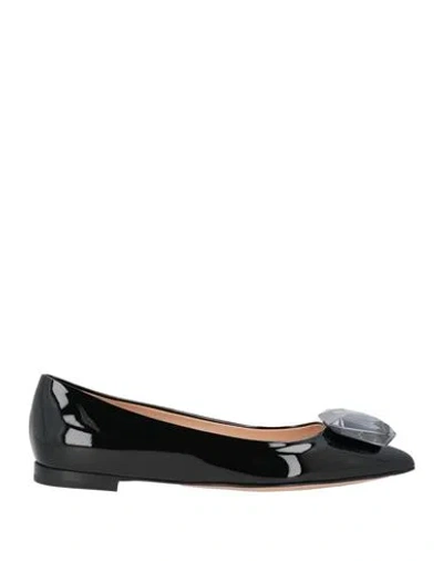Gianvito Rossi Woman Ballet Flats Black Size 8.5 Leather
