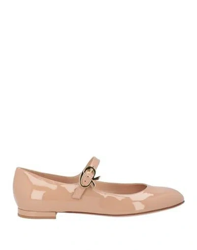 Gianvito Rossi Woman Ballet Flats Blush Size 9 Leather In Pink