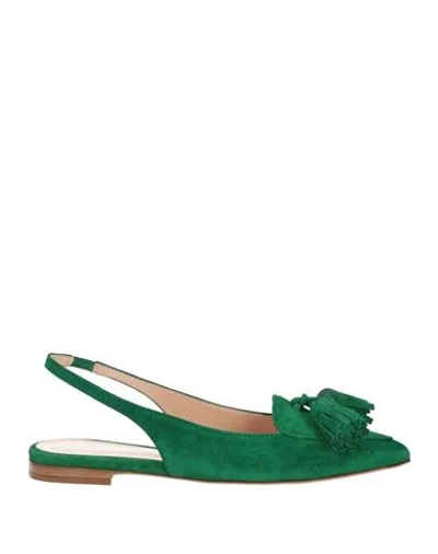 Gianvito Rossi Woman Ballet Flats Emerald Green Size 8 Leather