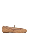 Gianvito Rossi Carla Raffia Ballet Flats In Beige