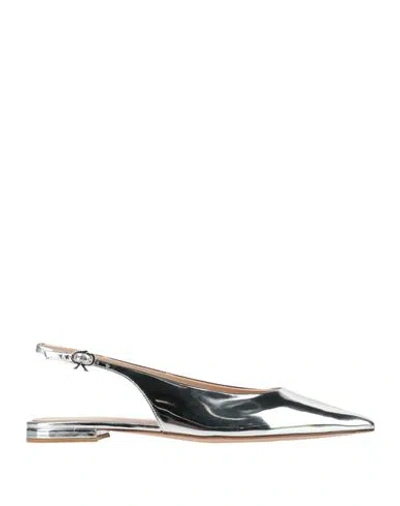 Gianvito Rossi Woman Ballet Flats Silver Size 8 Leather