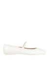 Gianvito Rossi Woman Ballet Flats White Size 11 Leather