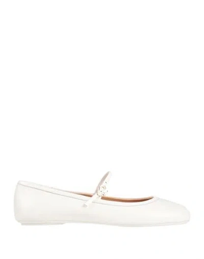 Gianvito Rossi Woman Ballet Flats White Size 11 Leather